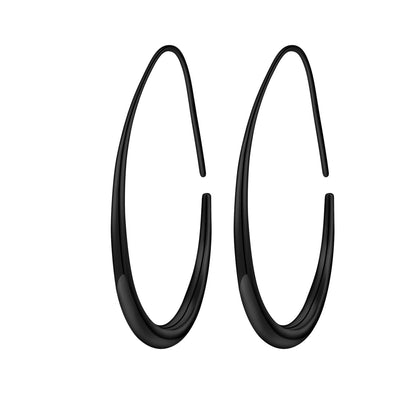 Gold-Tone White Teardrop Hoop Earrings