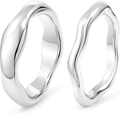 Gold-Tone Stackable Chunky Ring Set