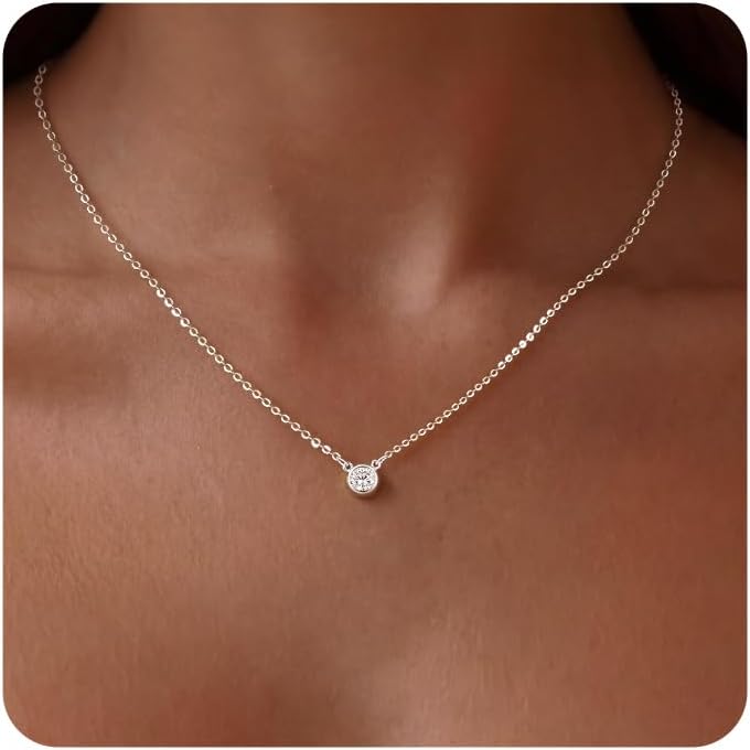 Gold-Tone Silver-Tone CZ Necklace
