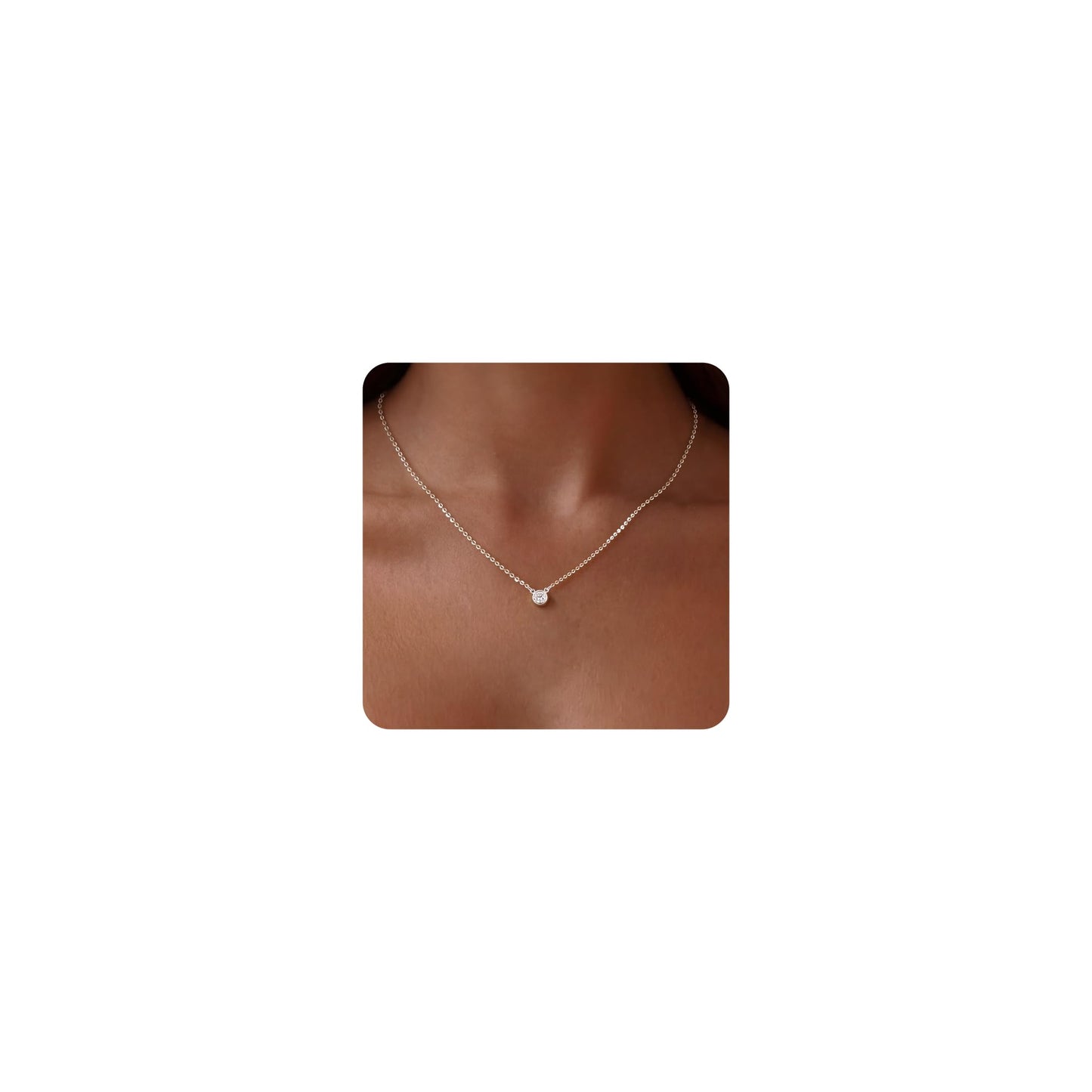 Gold-Tone Silver-Tone CZ Necklace