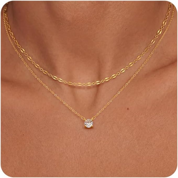 Gold-Tone Silver-Tone CZ Necklace