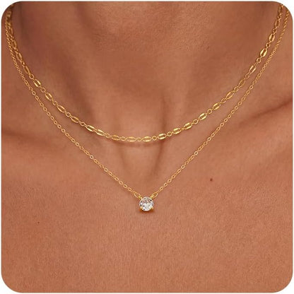 Gold-Tone Silver-Tone CZ Necklace