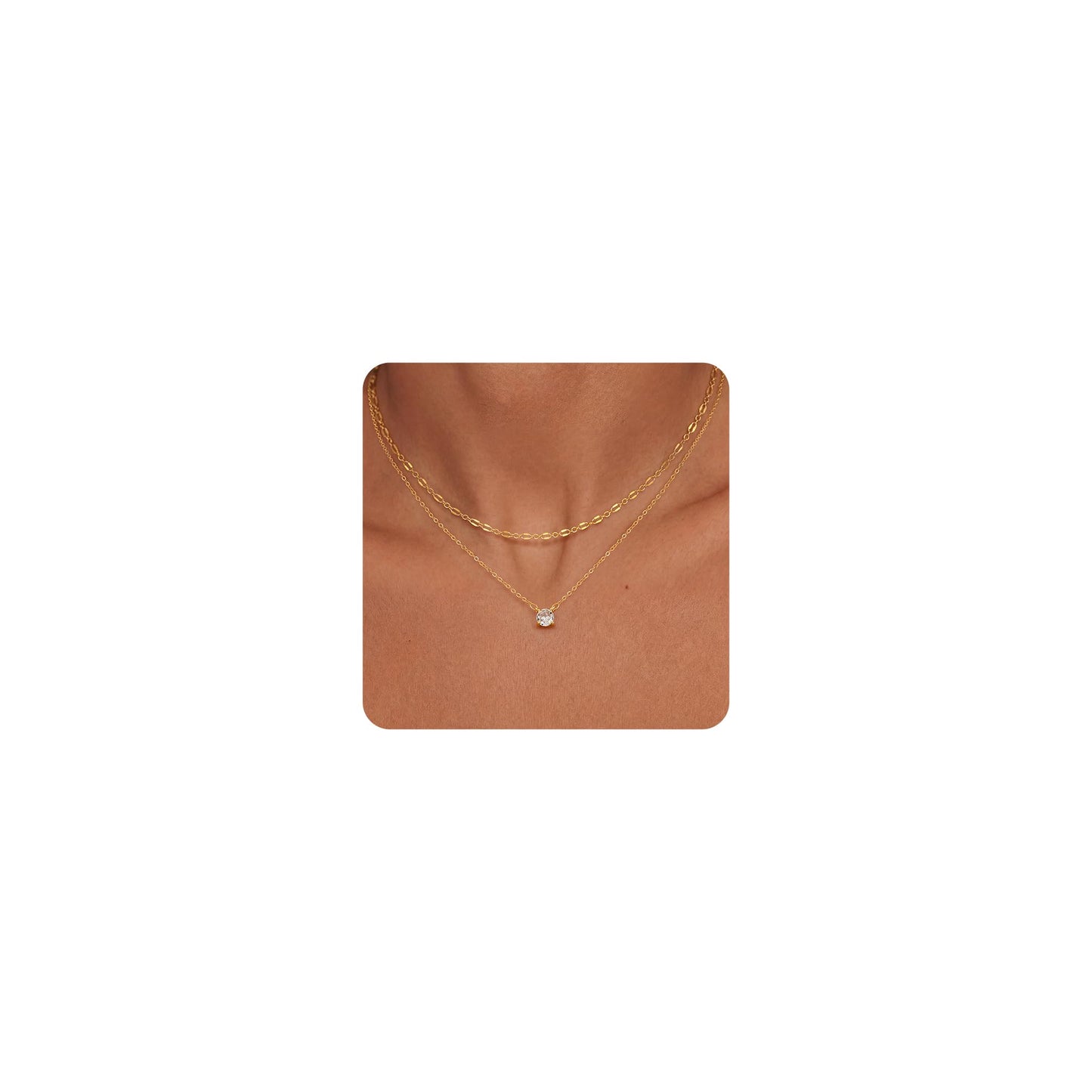 Gold-Tone Silver-Tone CZ Necklace