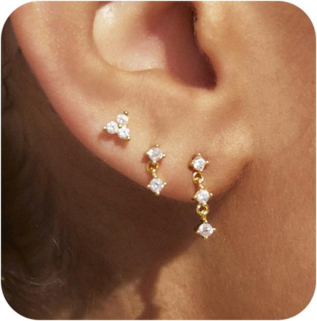 Gold-Tone Pearl Stackable Drop Earrings