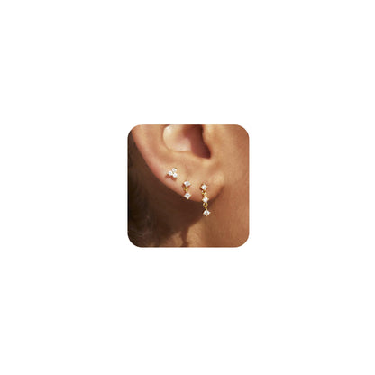 Gold-Tone Pearl Stackable Drop Earrings