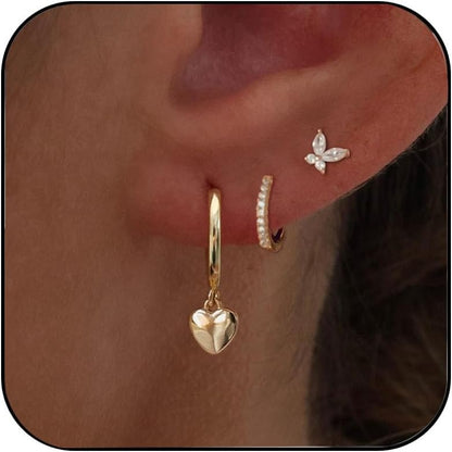Gold-Tone Pearl Stackable Drop Earrings