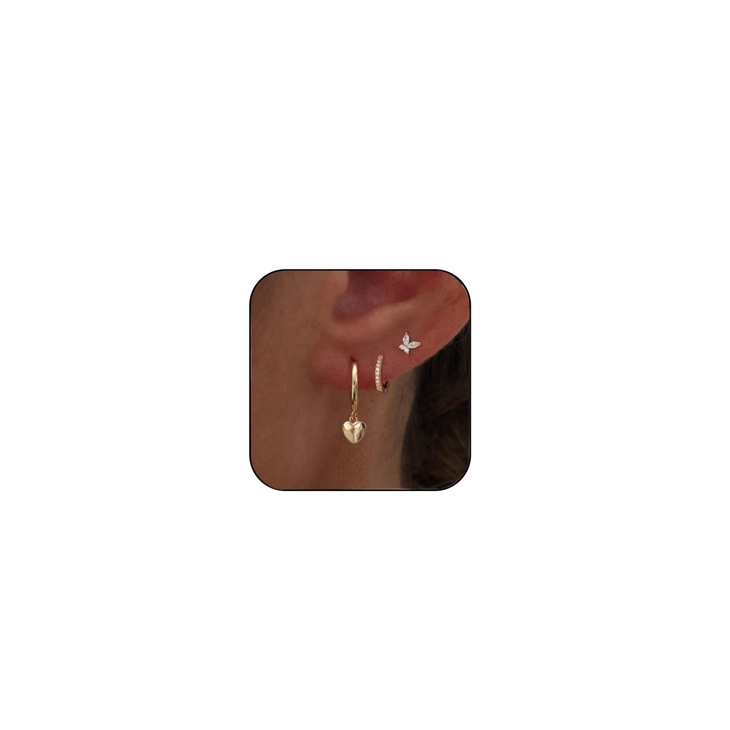 Gold-Tone Pearl Stackable Drop Earrings
