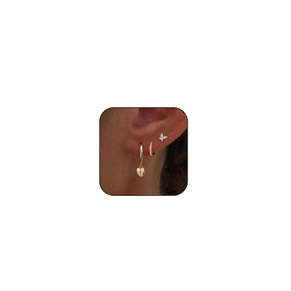 Gold-Tone Pearl Stackable Drop Earrings