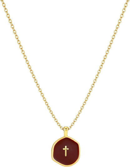 14K Gold Plated Cross Pendant Necklace