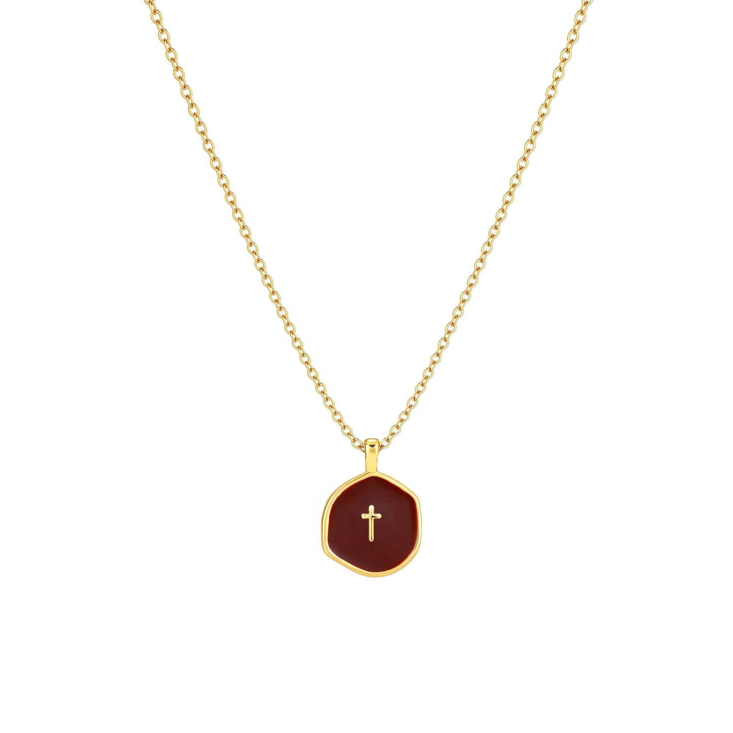 14K Gold Plated Cross Pendant Necklace
