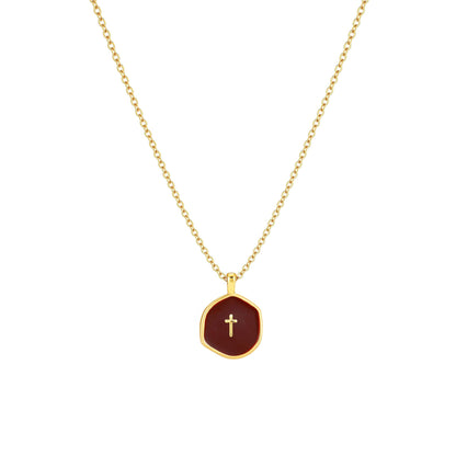 14K Gold Plated Cross Pendant Necklace