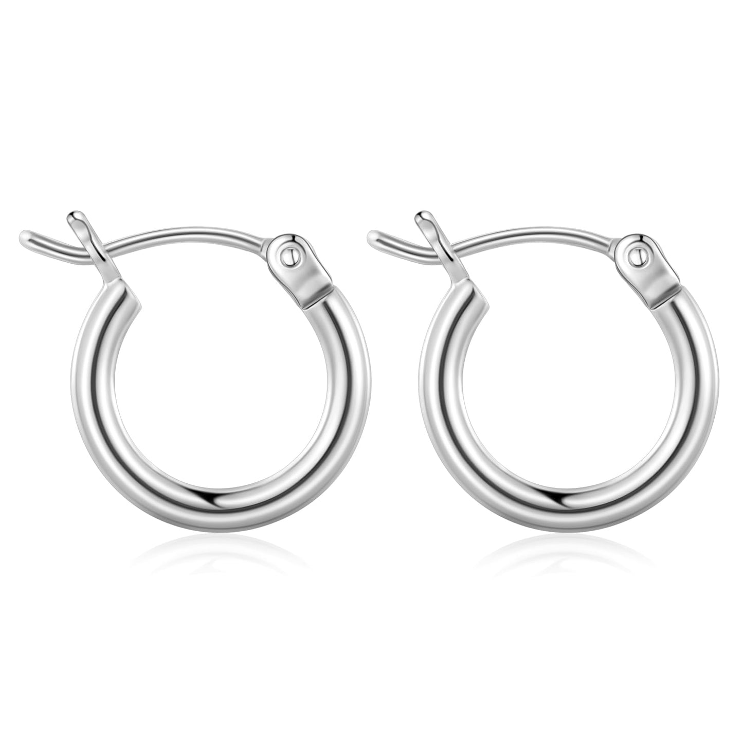 Gold Hoop Earrings for Women 14K Real Gold Plated Hoops with 925 Sterling Silver Post