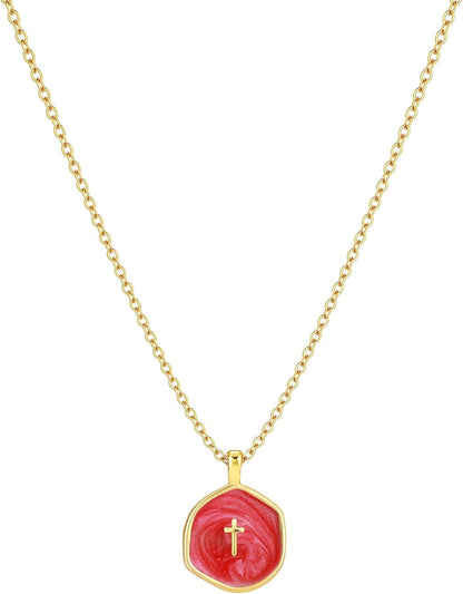 14K Gold Plated Cross Pendant Necklace