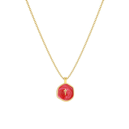 14K Gold Plated Cross Pendant Necklace