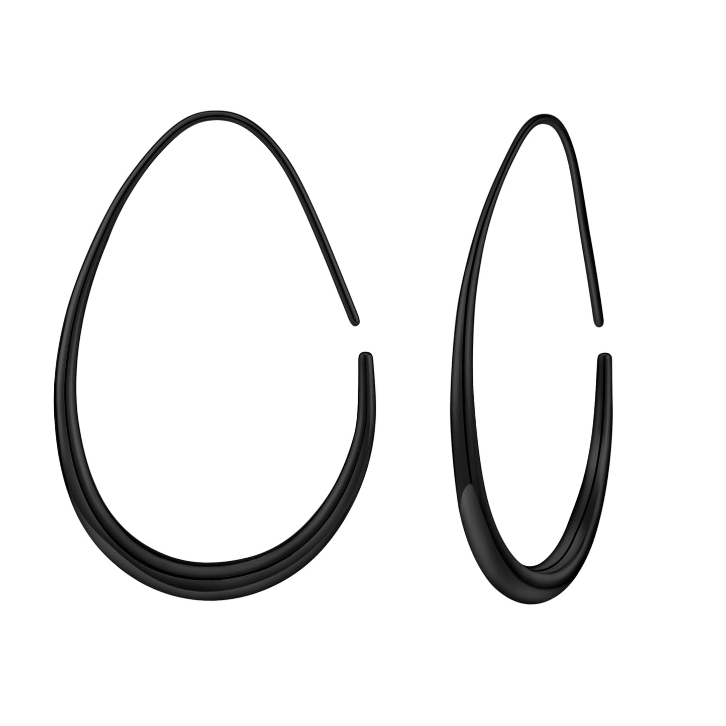 Gold-Tone White Teardrop Hoop Earrings