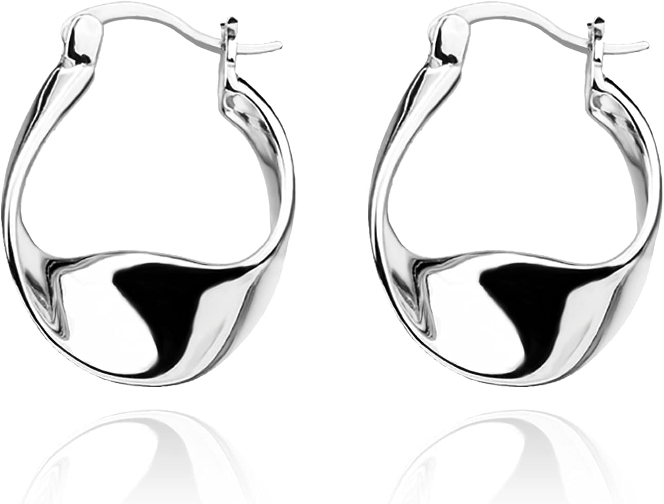 Silver-Tone Chunky Hoop Earrings