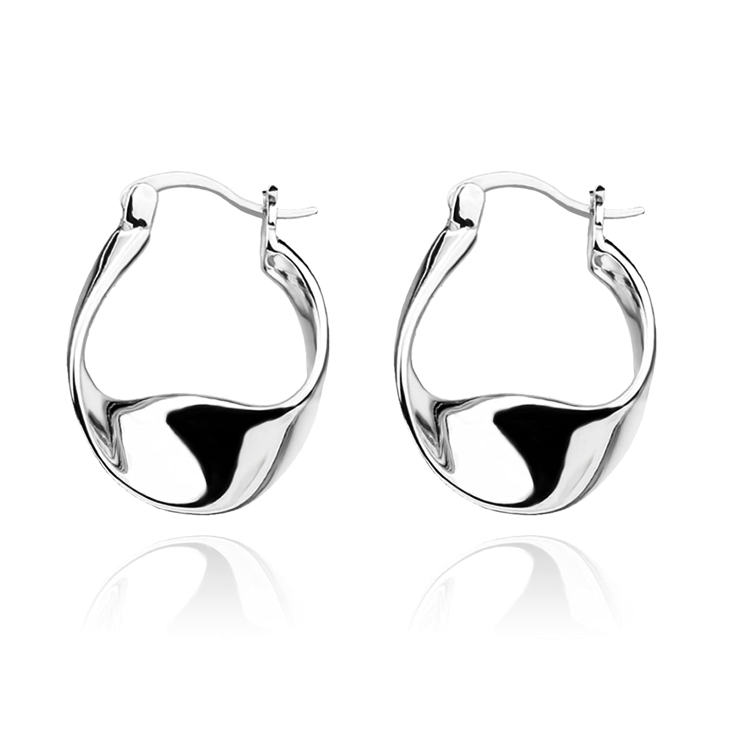 Silver-Tone Chunky Hoop Earrings