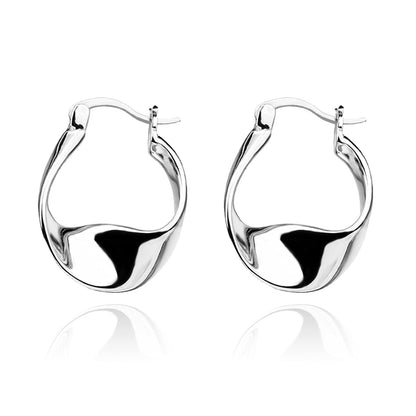 Silver-Tone Chunky Hoop Earrings