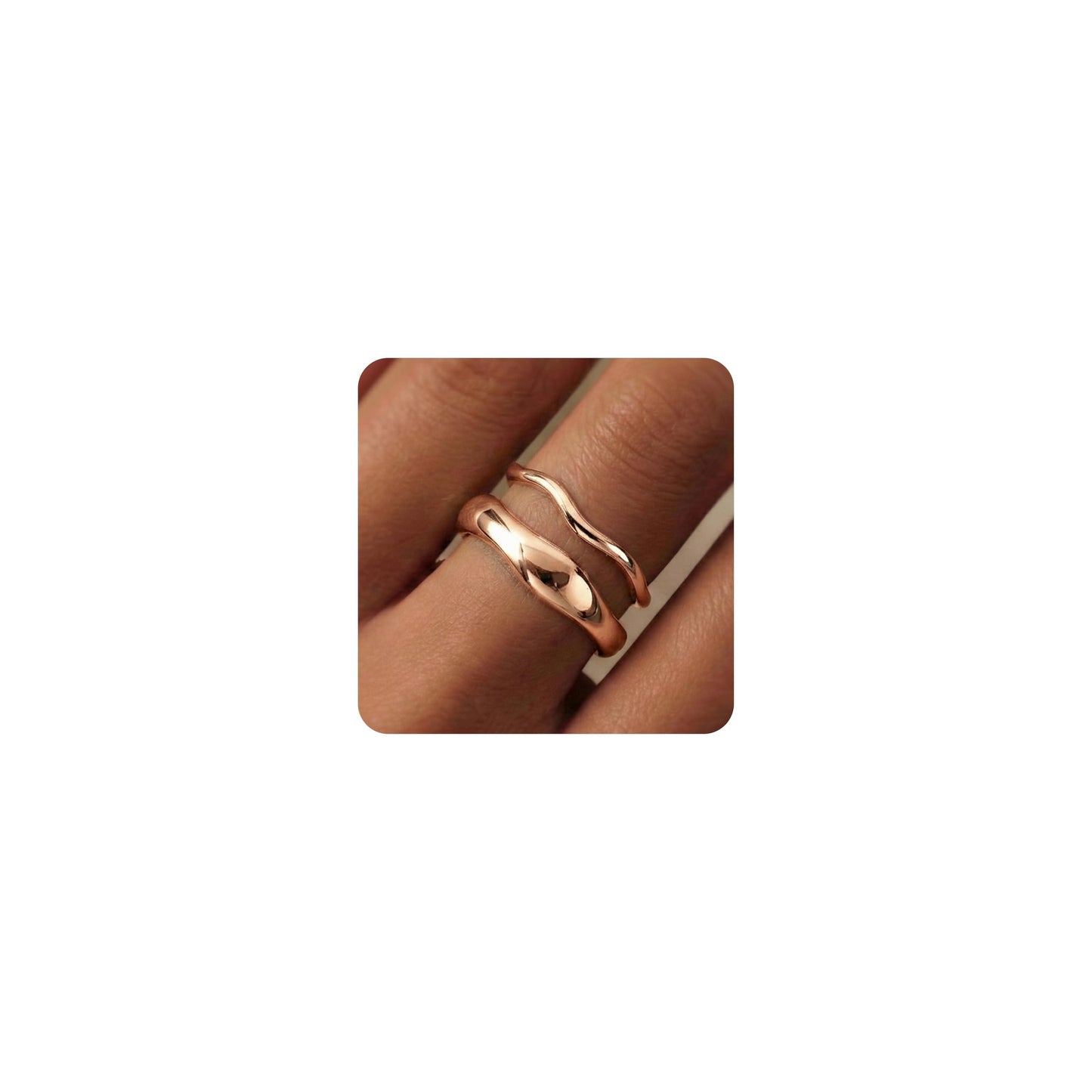 Gold-Tone Stackable Chunky Ring Set