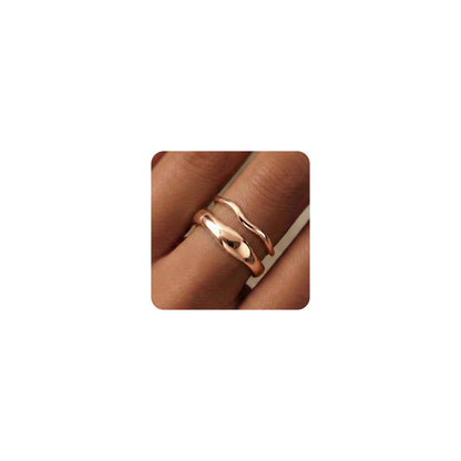 Gold-Tone Stackable Chunky Ring Set