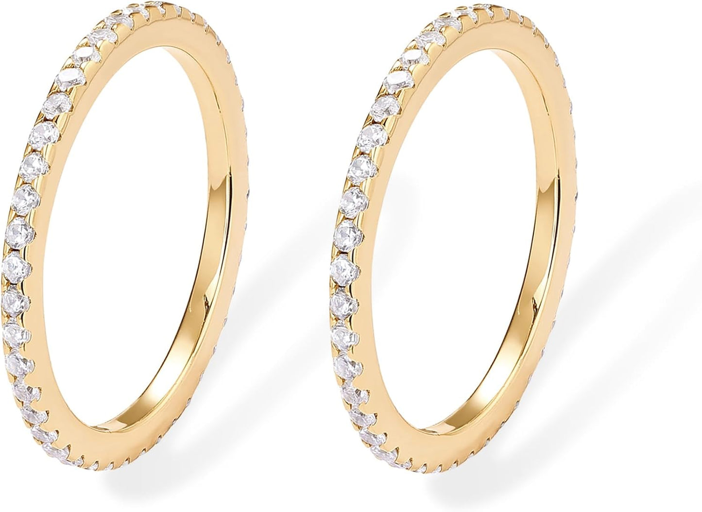 Gold-Tone Silver-Tone CZ Stackable Ring