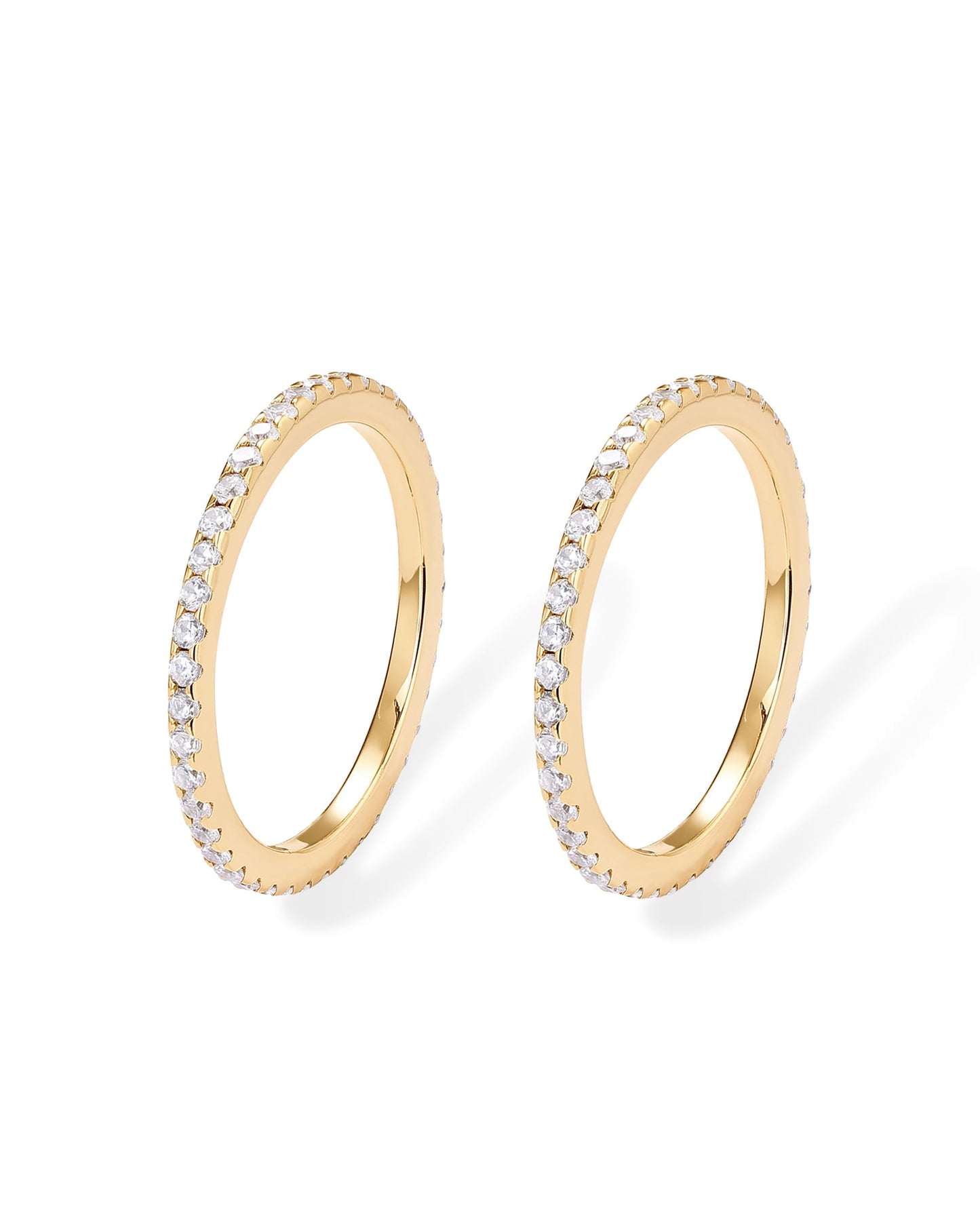 Gold-Tone Silver-Tone CZ Stackable Ring
