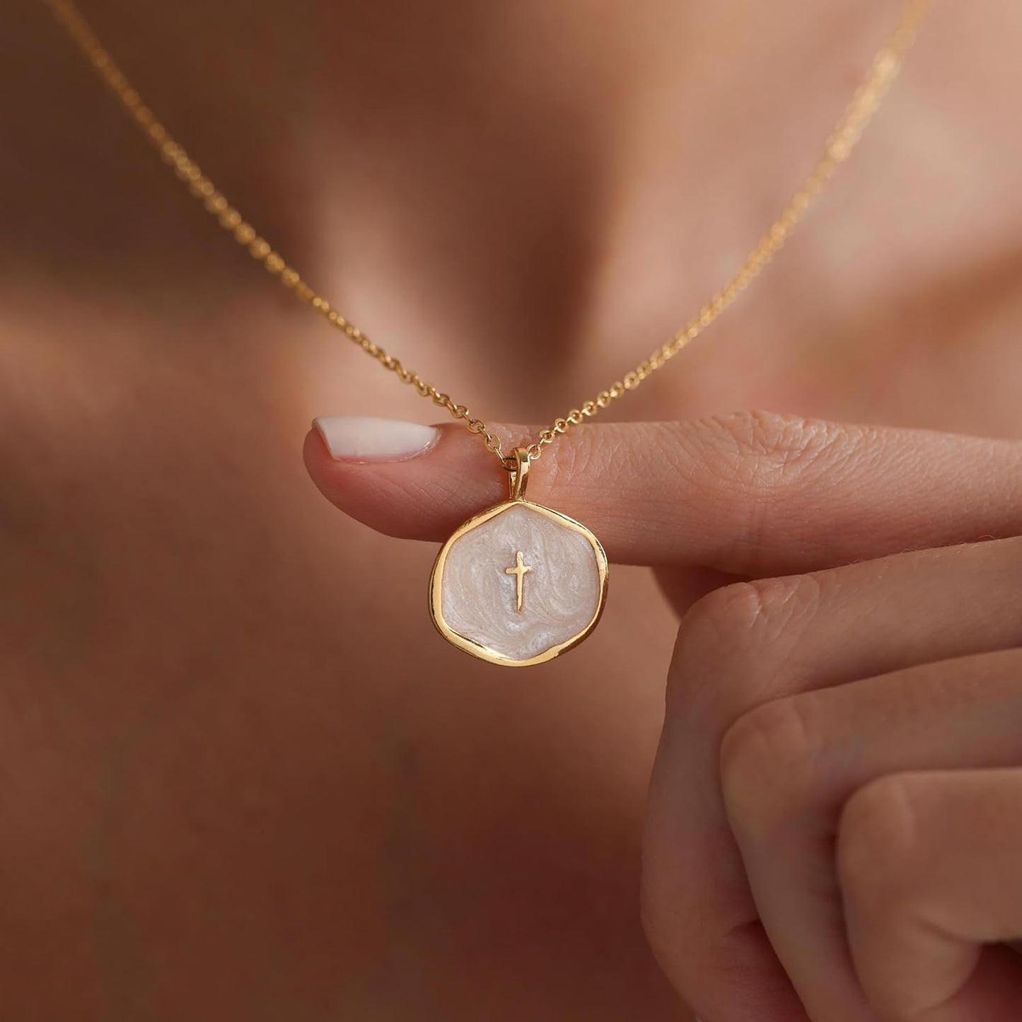 14K Gold Plated Cross Pendant Necklace