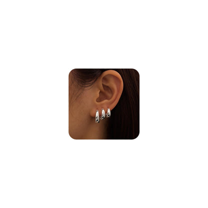 Gold-Tone Silver-Tone Hoop Earrings