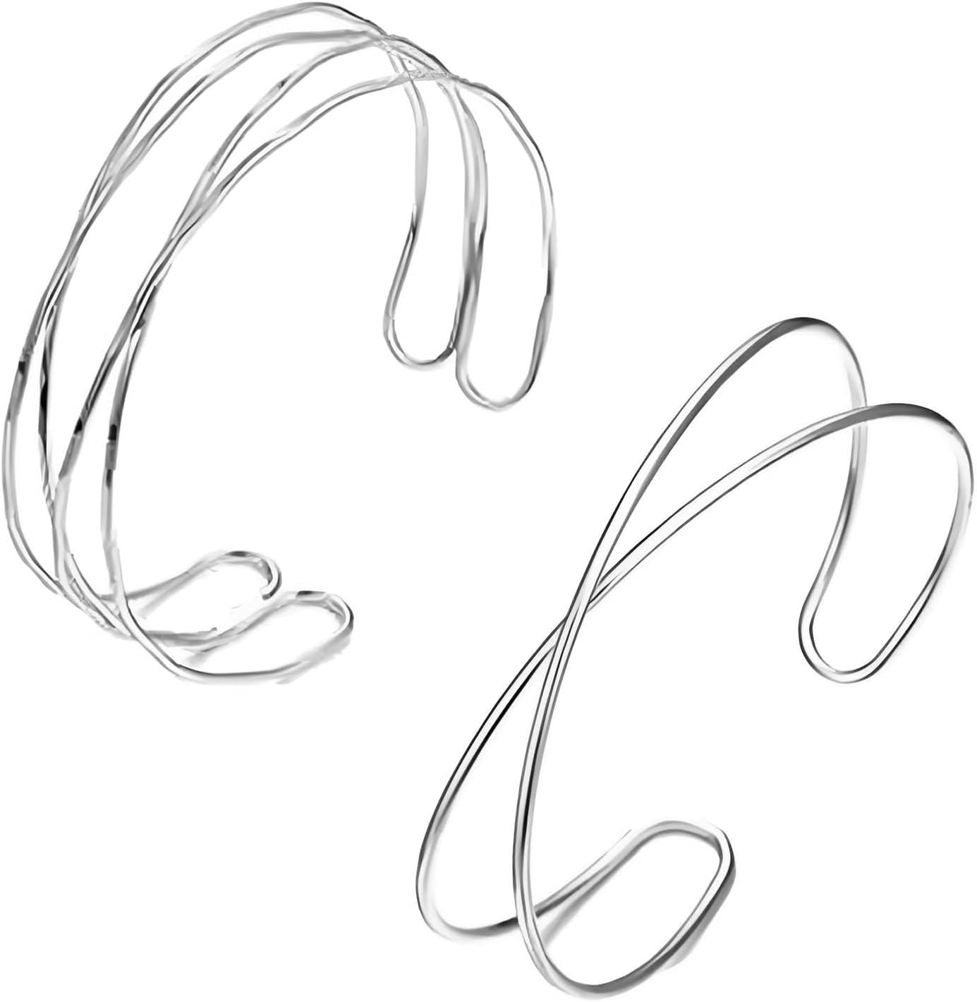 2-Piece Gold Stackable Arm Cuff Set