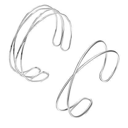 2-Piece Gold Stackable Arm Cuff Set