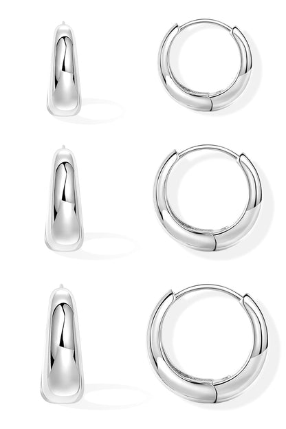 Gold-Tone Silver-Tone Hoop Earrings