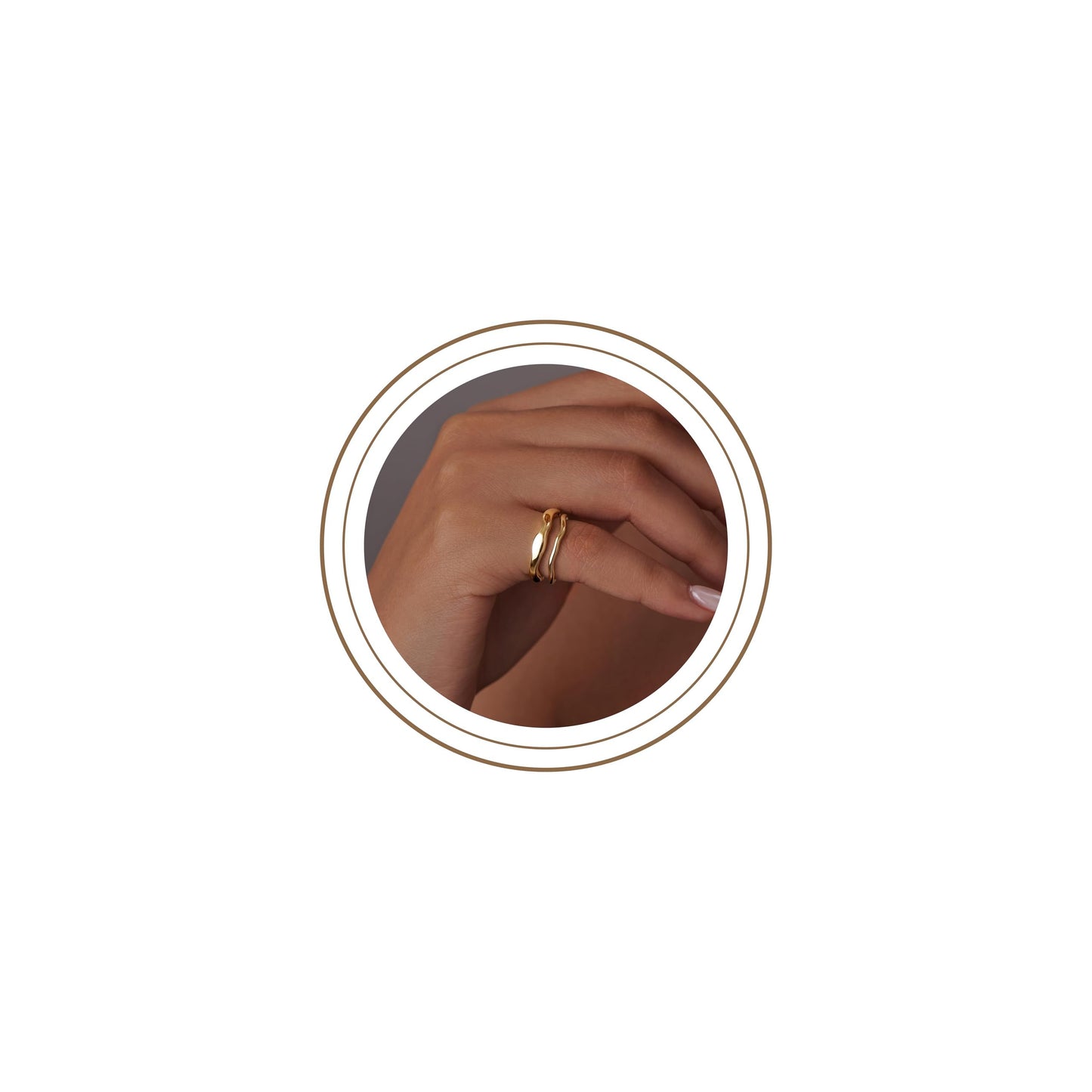 Gold-Tone Stackable Chunky Ring Set