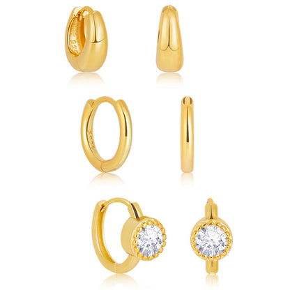 Gold-Tone Silver-Tone Hoop Earrings