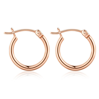 Gold Hoop Earrings for Women 14K Real Gold Plated Hoops with 925 Sterling Silver Post