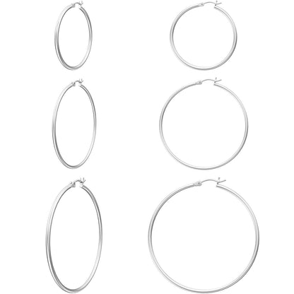 Gold Hoop Earrings for Women 14K Real Gold Plated Hoops with 925 Sterling Silver Post