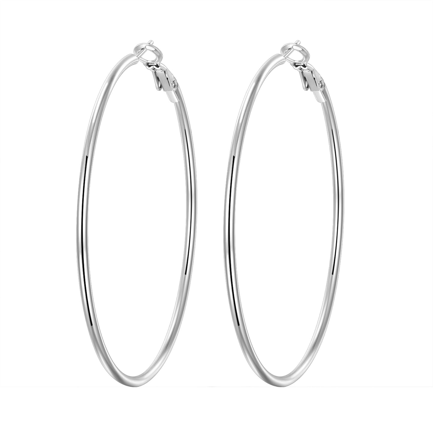 4-Pair Gold-Tone Silver-Tone Hoop Earrings Set