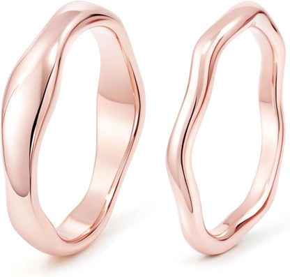 Gold-Tone Stackable Chunky Ring Set