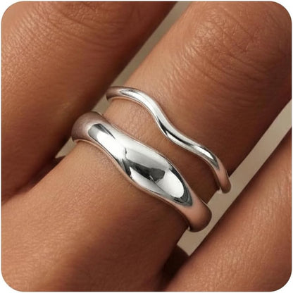 Gold-Tone Stackable Chunky Ring Set