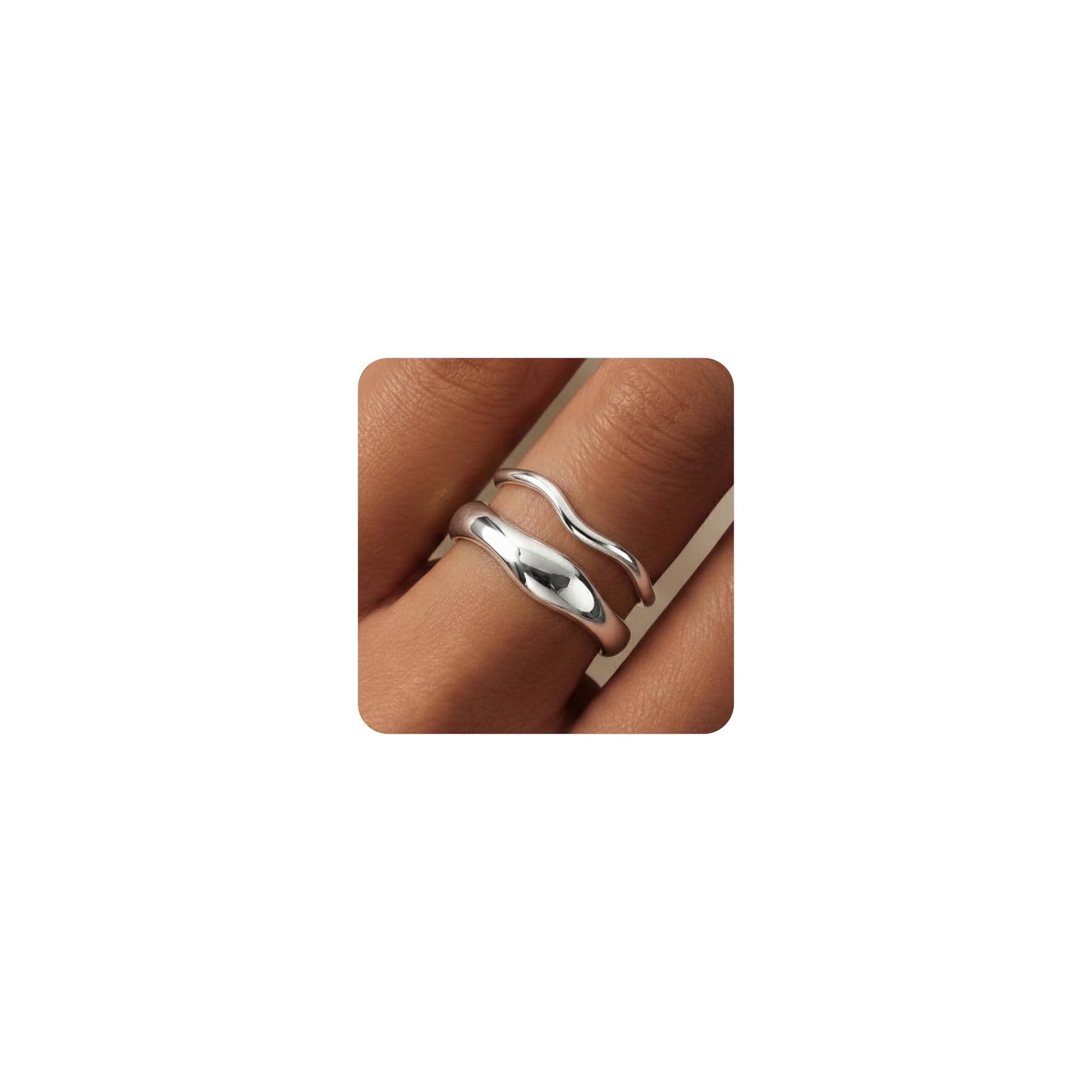 Gold-Tone Stackable Chunky Ring Set