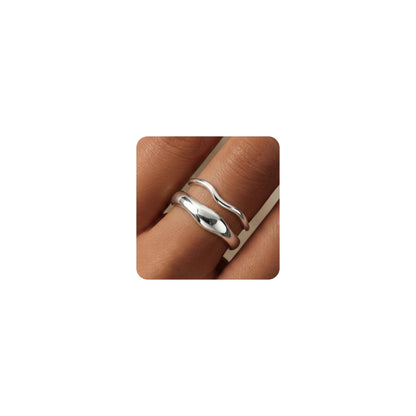 Gold-Tone Stackable Chunky Ring Set