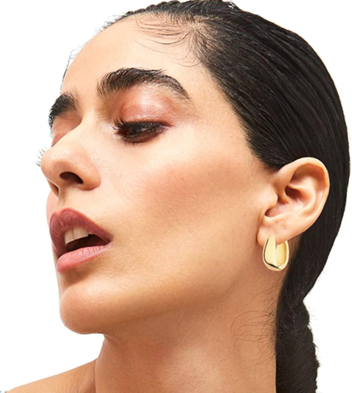 6-Pair Gold-Tone Chunky Hoop Earrings Set