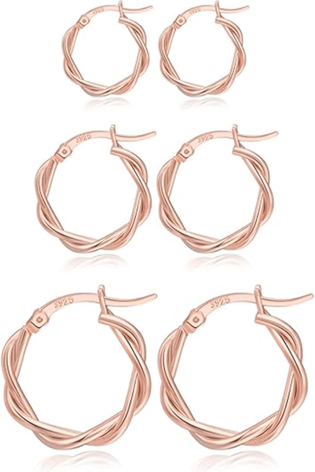 PABBEU Gold Hoop Earrings for Women Sterling Silver Post Small Gold Hoop Earrings 14k Real Gold Tiny Hypoallergenic Small Hoop Earrings Set for Women Men 13/15 /20mm