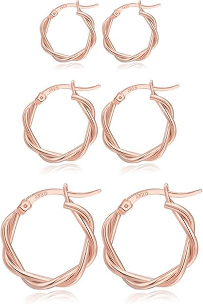 PABBEU Gold Hoop Earrings for Women Sterling Silver Post Small Gold Hoop Earrings 14k Real Gold Tiny Hypoallergenic Small Hoop Earrings Set for Women Men 13/15 /20mm