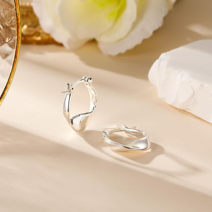Silver-Tone Chunky Hoop Earrings