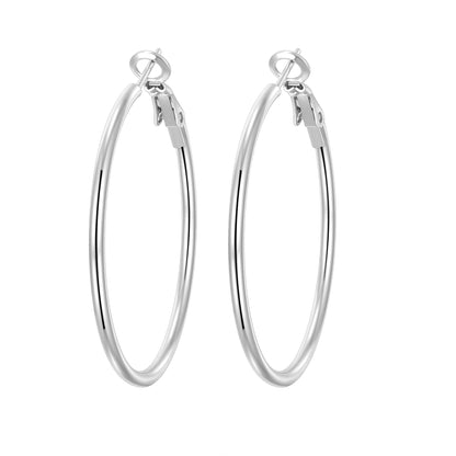 4-Pair Gold-Tone Silver-Tone Hoop Earrings Set