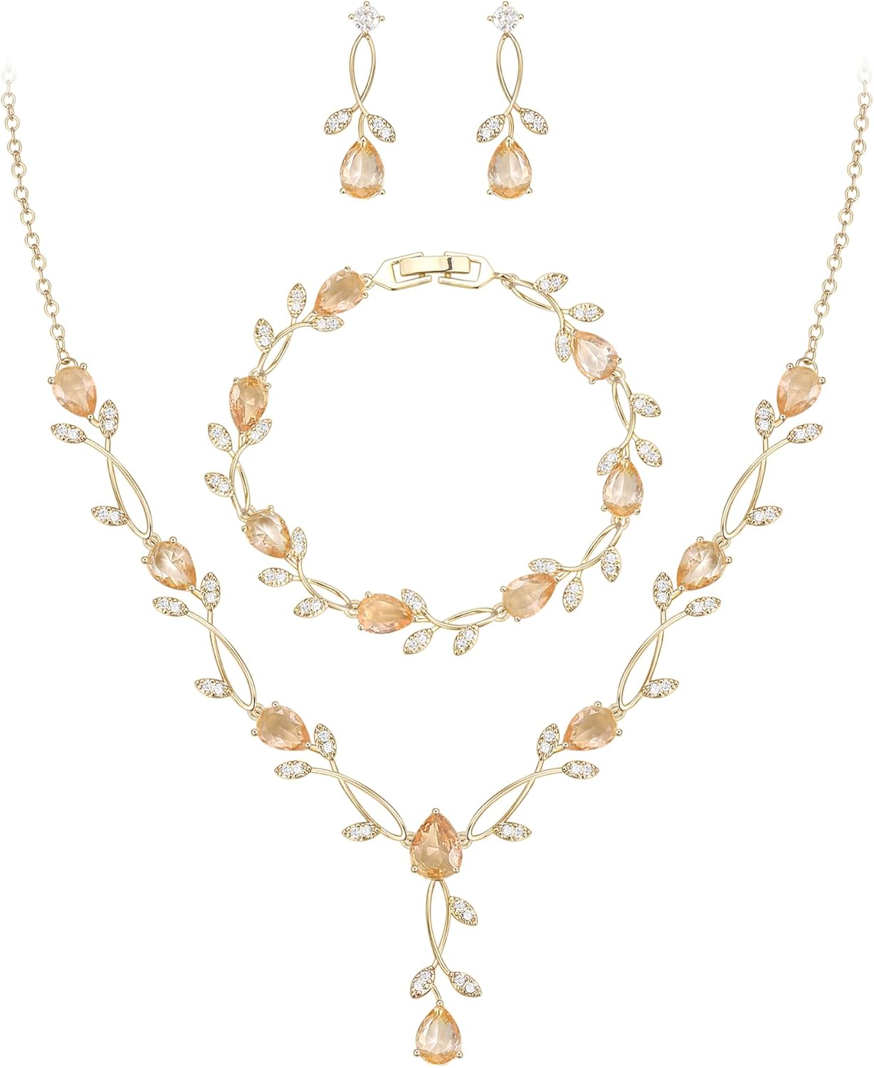 2-Piece White Pearl CZ Jewelry Set