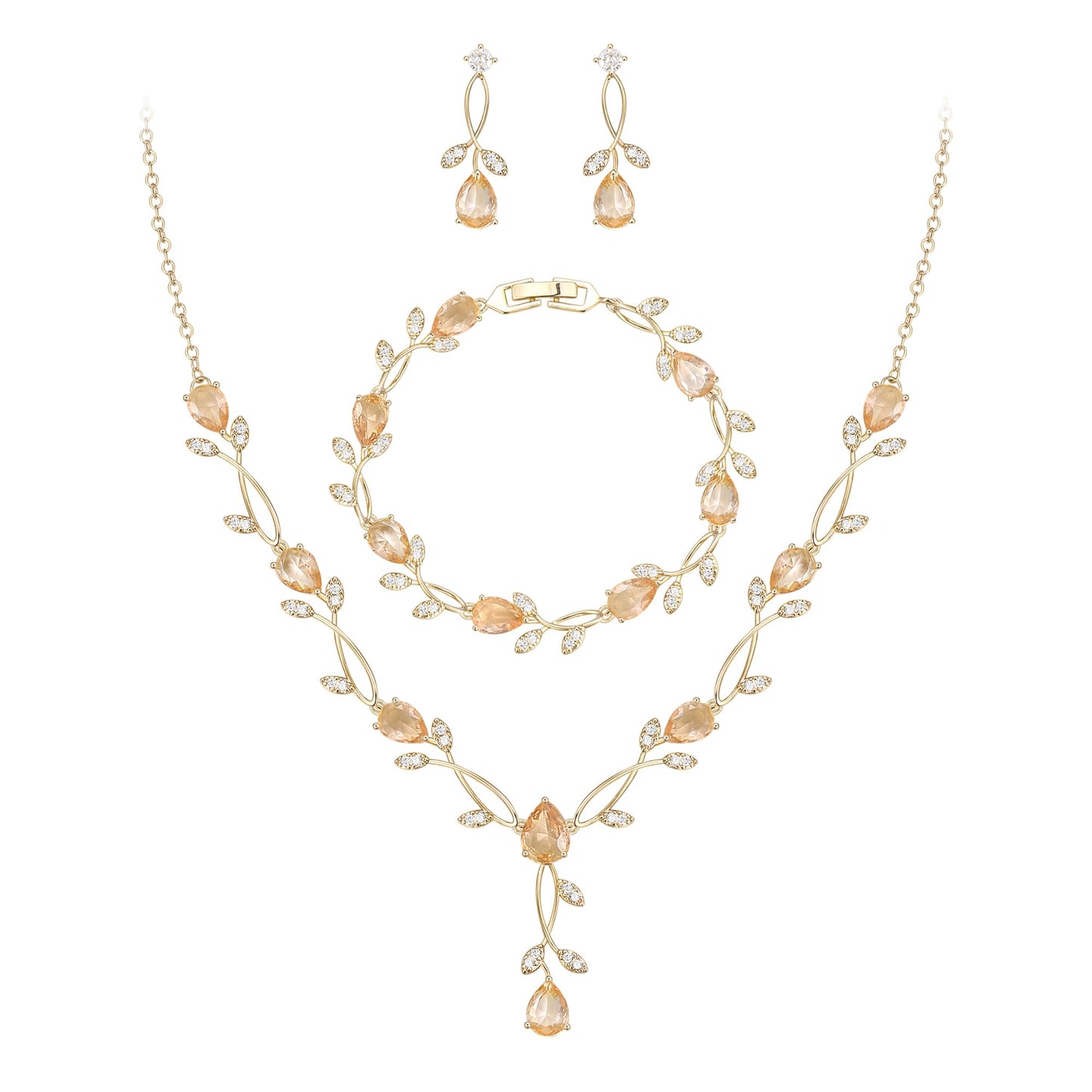 2-Piece White Pearl CZ Jewelry Set