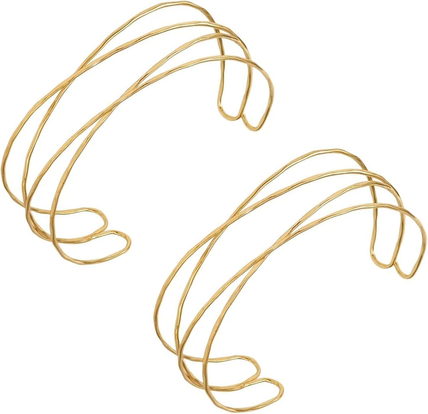 2-Piece Gold Stackable Arm Cuff Set