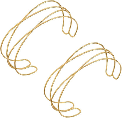2-Piece Gold Stackable Arm Cuff Set