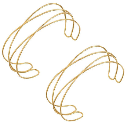 2-Piece Gold Stackable Arm Cuff Set